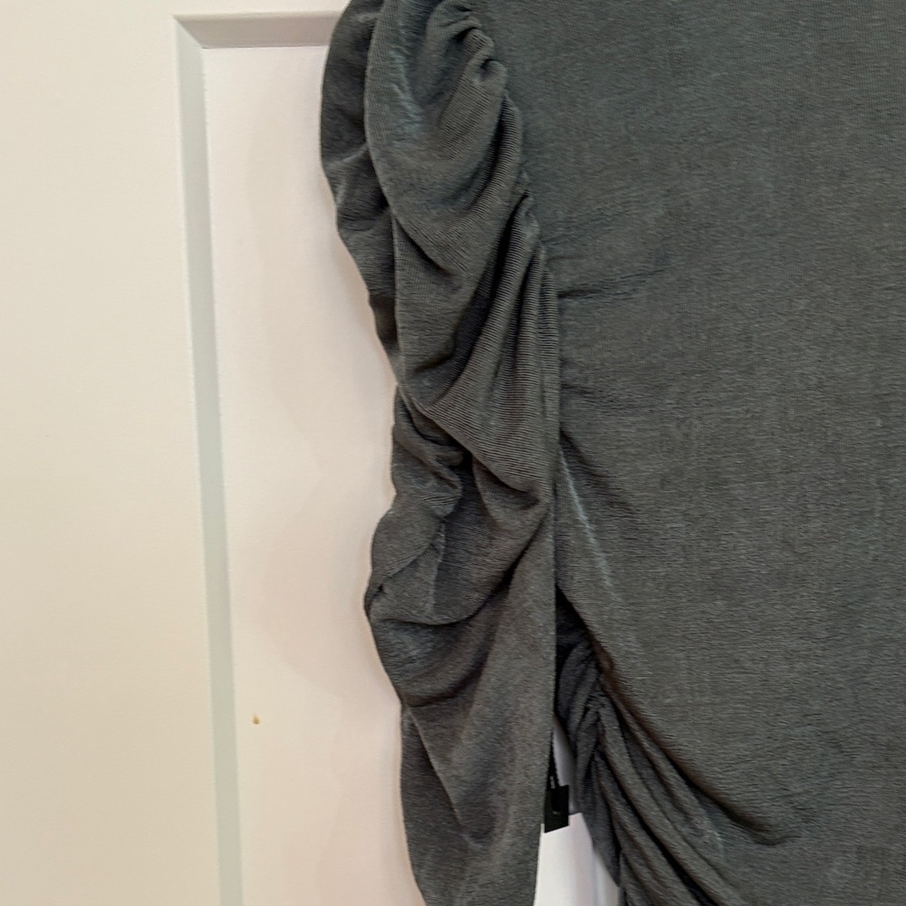ASTR Charcoal Ruched Blouse - Picture 7 of 10